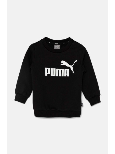 Детски суичър Puma ESS Big Logo Crew FL B в черно с принт