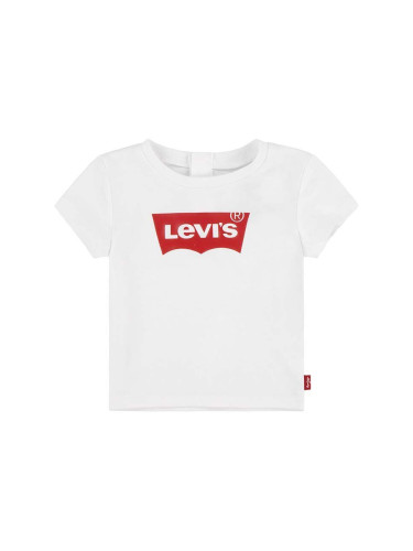 Бебешка памучна тениска Levi's BATWING TEE в бяло 1EK825