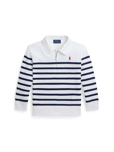 Детски памучен суичър Polo Ralph Lauren в бяло с десен 322942104001