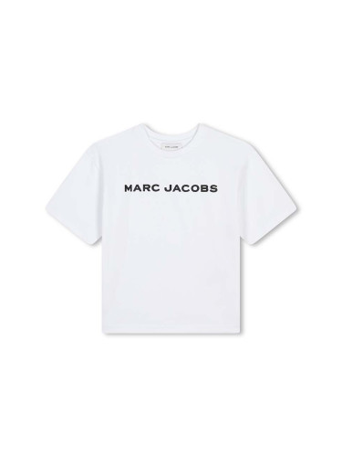 Детска памучна тениска Marc Jacobs в бяло с принт W60317