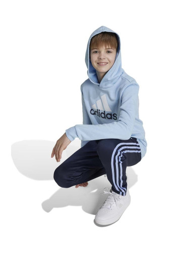 Детски суичър adidas U BL 2 HOODIE в синьо с качулка с принт IX9554