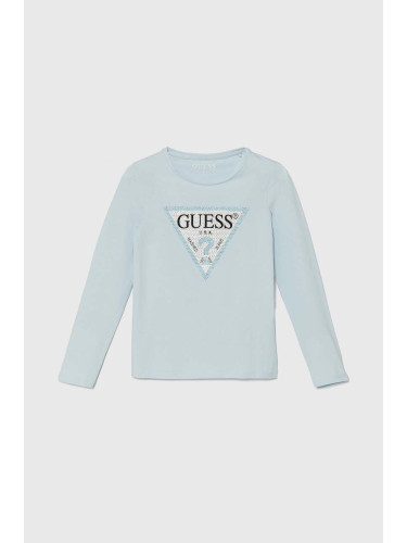 Детска блуза с дълги ръкави Guess в синьо J2YI50 K6YW1