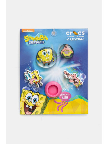 Детски значки за обувки Crocs Spongebob Bubble (5 броя) в жълто 10013556