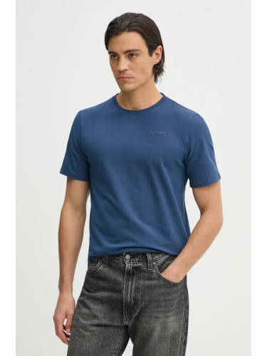 Тениска G-Star в синьо с изчистен дизайн