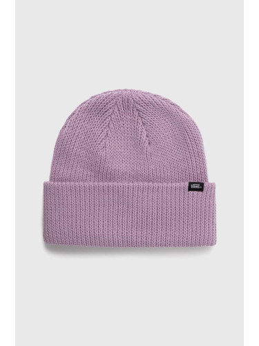 Шапка Vans CORE BASICS BEANIE в лилаво от плътен трикотаж VN000QQWD451