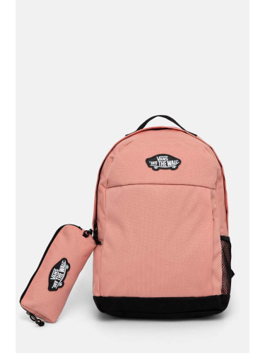 Детска раница Vans VANS SKOOL BACKPACK в розово голям размер с апликация VN0A5FOKD471