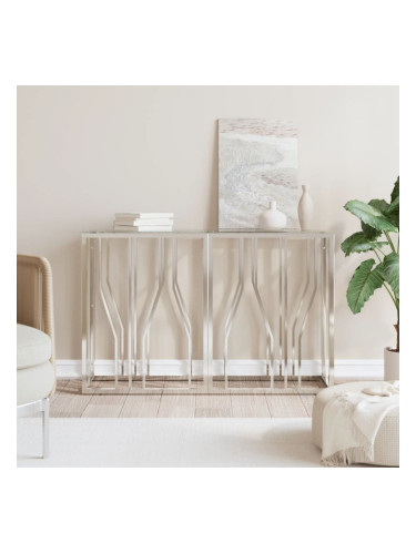 Sonata H Конзолна маса 110x30x70 cм неръждаема стомана и стъкло