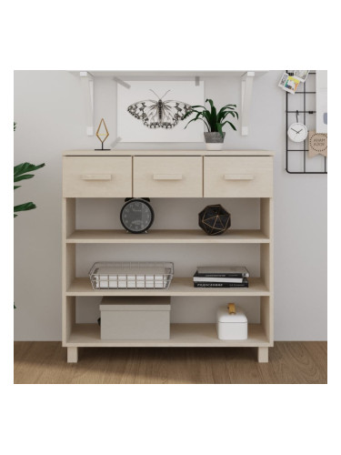 Sonata H Конзолна маса HAMAR меденокафява 90x35x90 см борово дърво масив