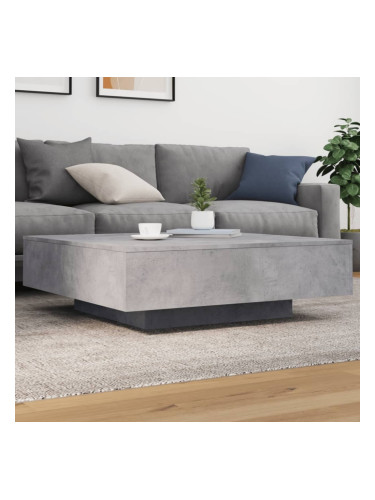 Sonata H Маса за кафе с LED осветление, бетонно сив, 100x100x31 см