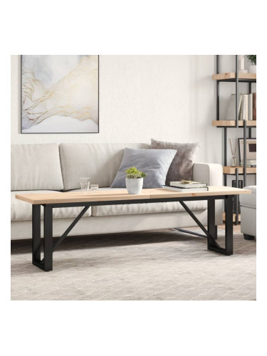 Sonata H Кафе маса О-образна рамка 160x40x45,5 см бор масив и чугун