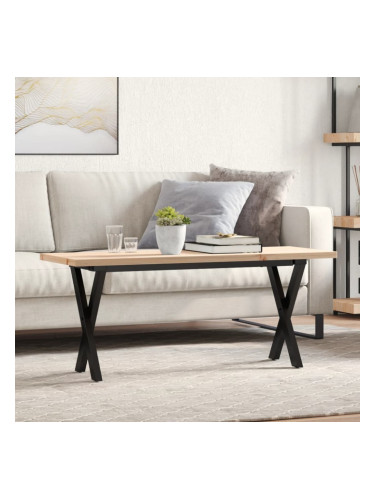 Sonata H Кафе маса X-образна рамка 110x40x45,5 см бор масив и чугун