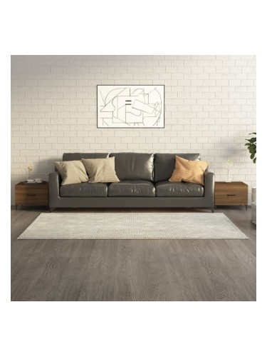 Sonata H Кафе маси с метални крака 2 бр кафяв дъб 50x50x40 см