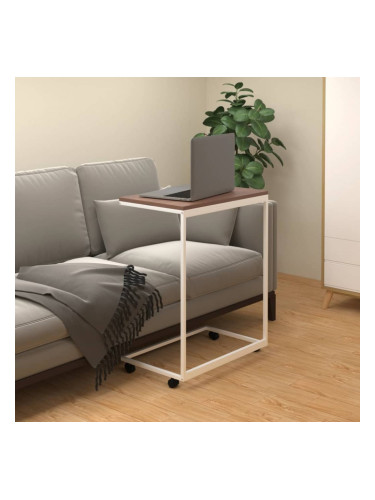 Sonata H Помощна маса с колелца бяла 55x35x70 см инженерно дърво