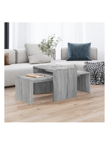Sonata H Комплект маси за кафе сив сонома 100x48x40 см инженерно дърво