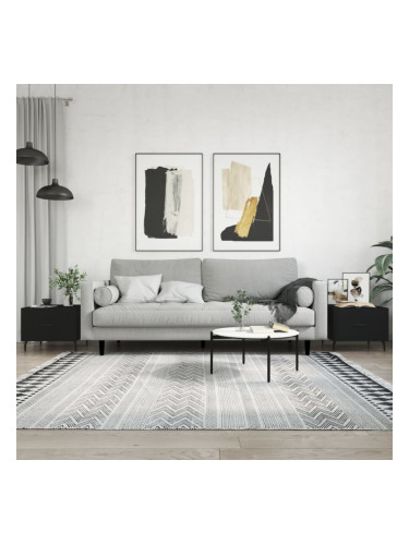 Sonata H Кафе маси, 2 бр, черни, 50x50x40 см, инженерно дърво