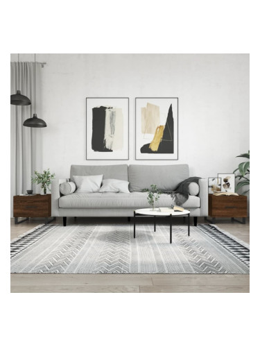 Sonata H Кафе маси, 2 бр, кафяв дъб, 50x50x40 см, инженерно дърво