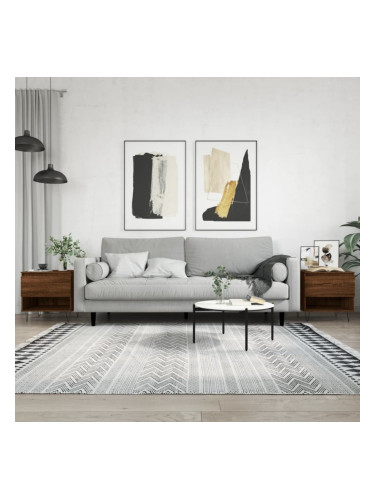 Sonata H Кафе маси, 2 бр, кафяв дъб, 50x46x50 см, инженерно дърво