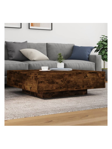 Sonata H Маса за кафе с LED осветление, опушен дъб, 100x100x31 см
