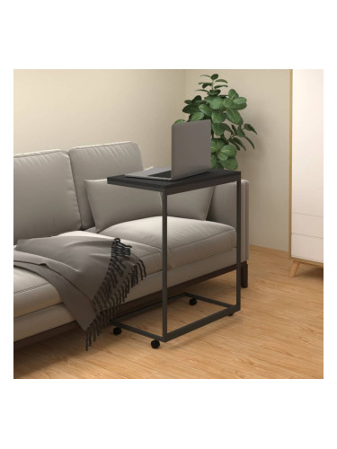 Sonata H Помощна маса с колелца черна 55x35x70 см инженерно дърво
