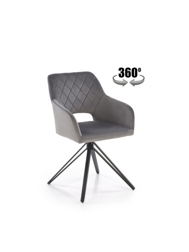 Стол К-535 с ф-я въртене СИВО/черно