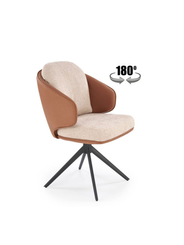 Стол К-554 с ф-я въртене бежово/кафяво/черно