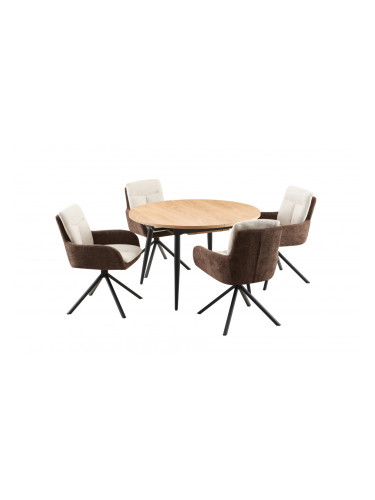 Трап.маса SENDO кръгла разтег.натурално/черно