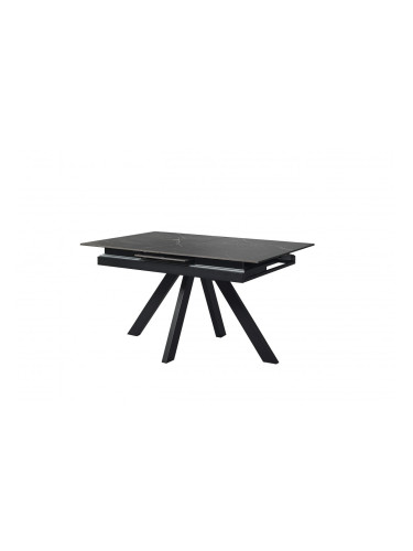 Трапезна маса DILAN разтег. черен мрамор/черно