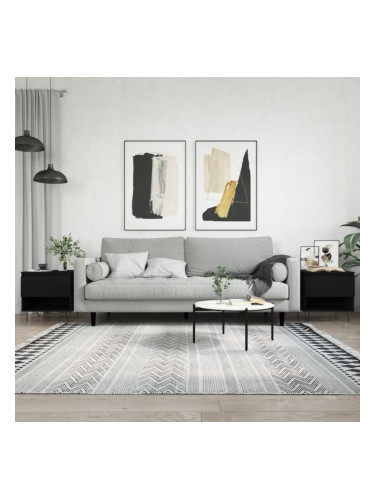 Sonata H Маси за кафе, 2 бр, черни, 50x46x50 см, инженерно дърво
