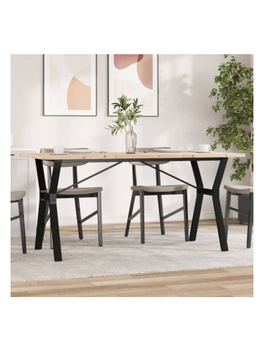 Sonata H Трапезна маса Y-образна рамка 160x80x75,5 см бор масив и чугун