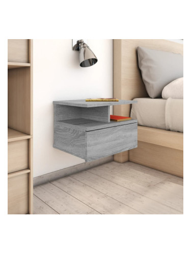 Sonata H Плаващи нощни шкафчета 2 бр Сив сонома 40x31x27 см инж. дърво