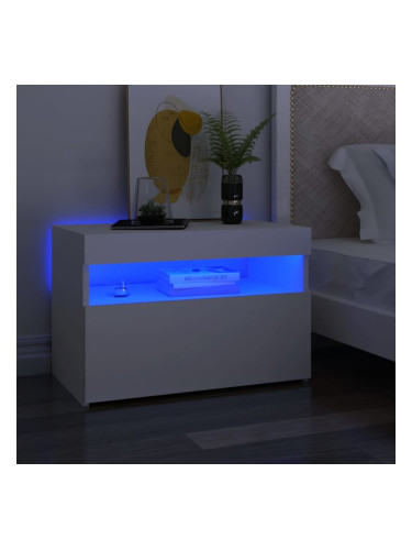 Sonata H Нощно шкафче с LED осветление бяло 60x35x40 см инженерно дърво