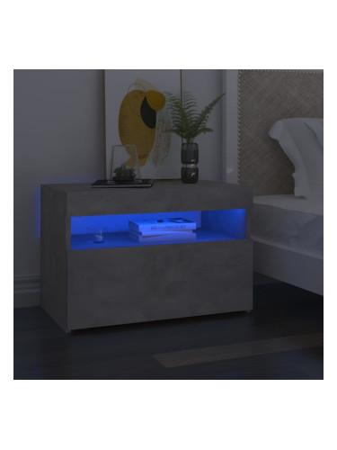 Sonata H Нощни шкафчета с LED осветление 2 бр бетонно сиви 60x35x40 см