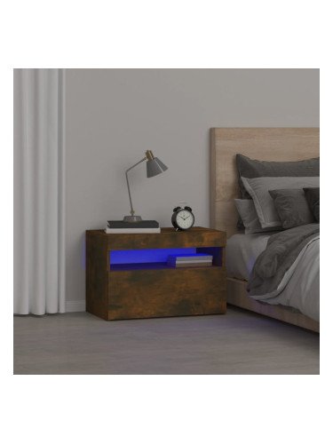 Sonata H Нощно шкафче с LED осветление, опушен дъб, 60x35x40 см