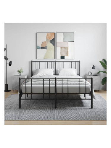 Sonata H Нощни шкафчета 2 бр бетонно сиво 40x40x50 см инженерно дърво