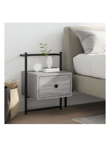Sonata H Нощно шкафче стенно сив сонома 35x30x51 см инженерно дърво