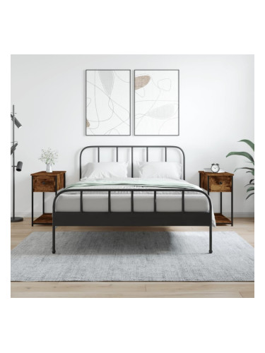 Sonata H Нощни шкафчета 2 бр опушен дъб 30x60x60 см инженерно дърво
