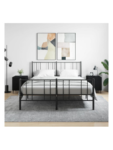 Sonata H Нощни шкафчета 2 бр черни 40x40x50 см инженерно дърво