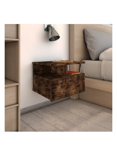 Sonata H Плаващи нощни шкафчета 2 бр опушен дъб 40x31x27 см инж. дърво