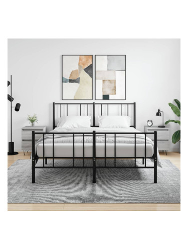Sonata H Нощни шкафчета 2 бр сив сонома 40x35x50 см инженерно дърво