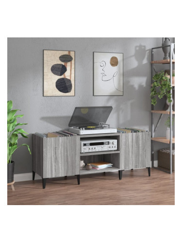 Sonata H Шкаф за винилови плочи сив сонома 121x38x48 см инженерно дърво