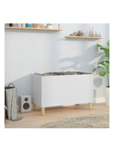 Sonata H Шкаф за грамофонни плочи бял 74,5x38x48 см инженерно дърво