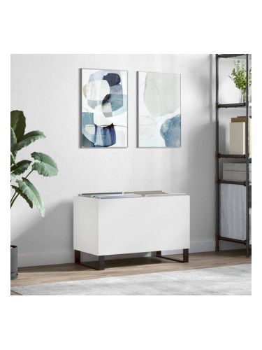 Sonata H Шкаф за грамофонни плочи бял 74,5x38x48 см инженерно дърво