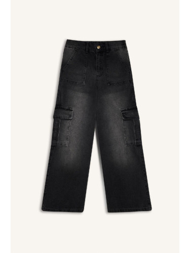 DEFACTO Girls Wide Leg Cargo Wide Leg Jeans