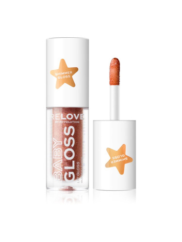 Revolution Relove Baby Gloss Shimmer блясък за устни с блестящи частици цвят Pink Tulle 1.8 мл.