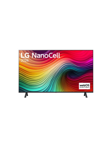 Телевизор LG 43NANO81T3A, 43" 4K HDR Smart Nano Cell TV, 3840x2160, DVB-T2/C/S2, AI Alpha 5 Gen7, HDR 10 PRO, webOS 24, ThinQ AI, WiFi, Clear Voice, AI Upscaling, Bluetooth, Hdmi, CI, LAN, AirPlay2, SPDIF, 2 Pole stand, Silver