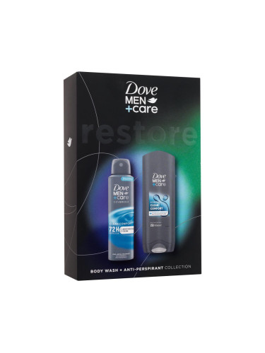 Dove Men + Care Clean Comfort Подаръчен комплект душ гел Men Care Clean Comfort 250 ml + антиперспирант Men Care Clean Comfort 72H 150 ml