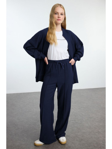 Trendyol Navy Blue Oversize Textured Tracksuit