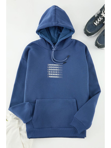 Trendyol Indigo Oversize/Wide Cut Fleece Inside/Warm Sweatshirt