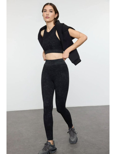 Trendyol Black Washed Seamless Full Length Knitted Sports Leggings