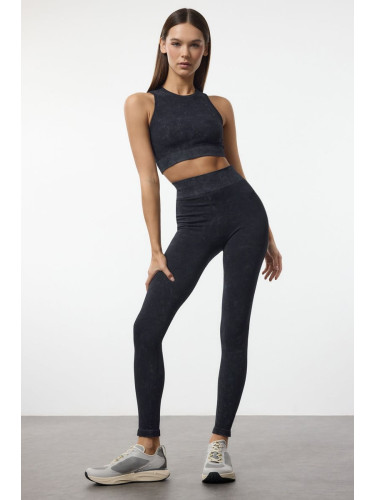 Trendyol Dark Navy Washed Seamless Full Length Knitted Sports Leggings